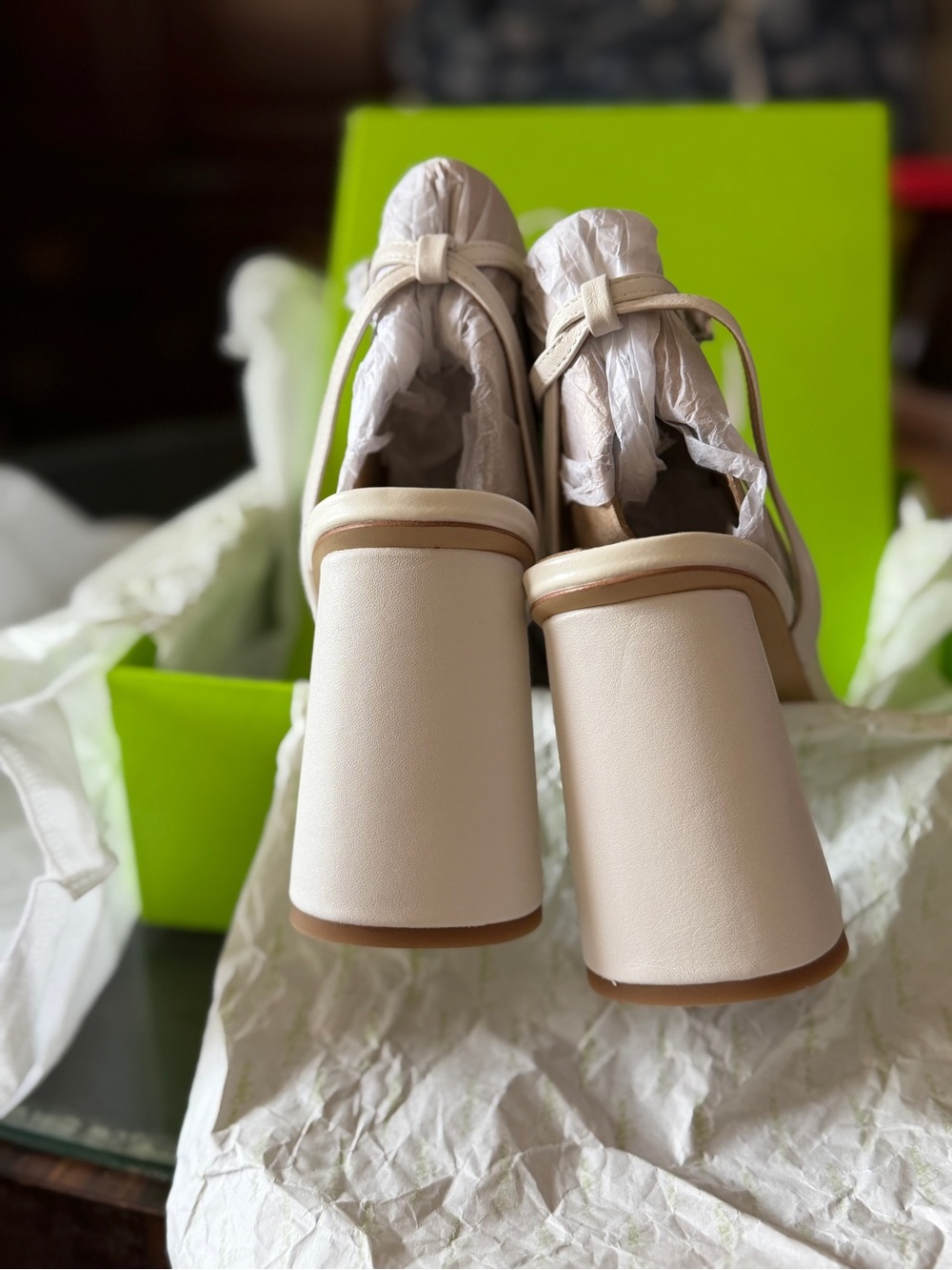 Sam Edelman New in Box Kia Chunky Block Heel Ankle Strap Sandal White Leather 10 - Picture 5 of 13